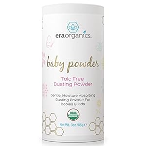 USDA Organic Baby Powder Talc-Free Dusting Powder – Soothing Organic Arrowroot, Calendula and Cornstarch Baby Powder for Newborn, Babies and Toddlers – Made in USA – 3oz/85g