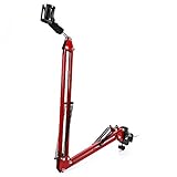 Upgarded Adjustable Microphone Suspension Boom Scissor Arm Stand with Mic Clip,Microphone Stand Made...