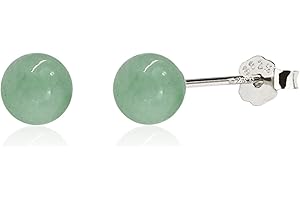 Dainty Light Green Jade Earrings Studs