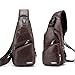 Seoky Rop Men Vintage Sling Crossbody Bag Leather Shoulder Bag with USB Charging Port Dark Brown
