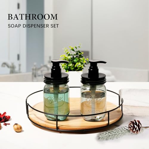 Amolliar Plastic Mason Jar Soap Dispenser with Pump Lid 16OZ -2 Pack Black by Amolliar - Used condition - Image 4