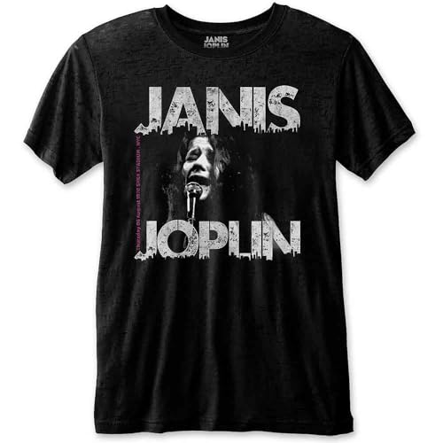 Janis Joplin Shea '70 Official Tee T-Shirt Mens Unisex (Large) Black