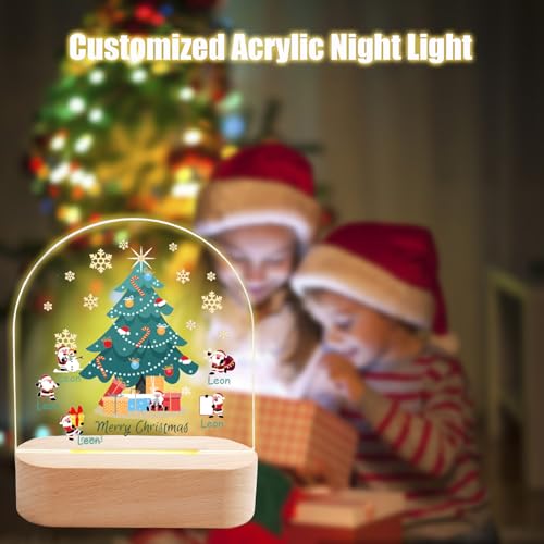 Lámpara de mesa de noche personalizada LED con base de madera miniatura 2