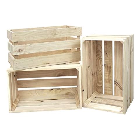 Decowood - Pack de 3 Cajas de Madera de Pino Gallego Cover