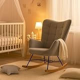 MEUBLE Cosy Still-Schaukelstuhl für Baby, Bequemer Nursing-Sessel mit Gepolstertem Sitz, Massivholz, Sicher & Ergonomisch, Ideal fürs Kinderzimmer