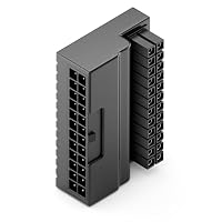 deleyCON ATX 24 Pin Winkel Adapter 90 Grad Power Strom Adapter für PC, Computer, Netzteil, Gaming Streaming PC, ATX-Mainboard – Ansicht 2