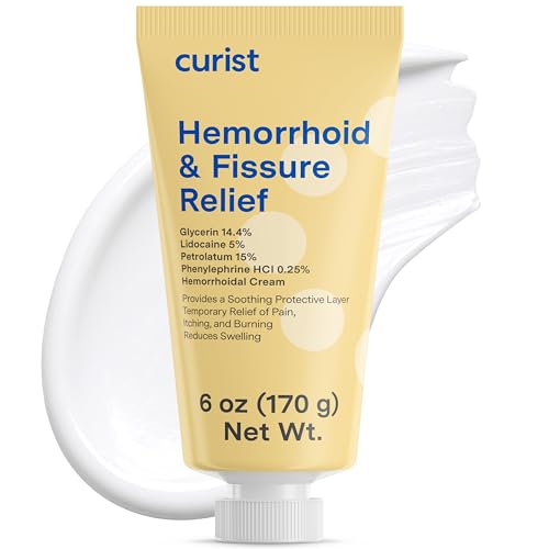 Curist Hemorrhoid and Fissure Cream with Lidocaine 5% and Phenylephrine HCl - Numbing Anal Fissure