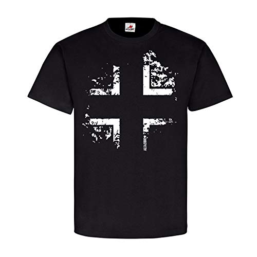 Cruz de viga con símbolo de tanque avión #22296 negro XXL, moda temática militar masculina