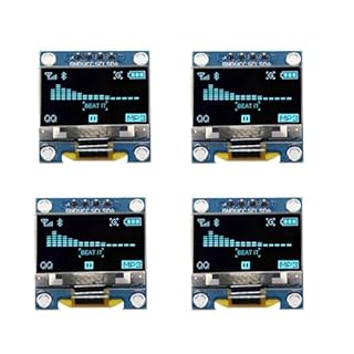 Lot de 4 écrans OLED de 0,96 ", caractères bleus, module d'affichage I2C 128 x 64 pixels I2C, compatible avec Arduino Raspberry Pi
