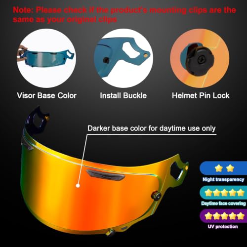 Image of PSLER Shatterproof Helmet Visor for Regent X Corsair-X Quantum-X,Deep Red