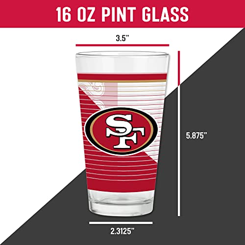 Rico Industries 2PGX1901 Nfl Football San Francisco 49Ers 16 Oz Pint Glasses thumb #4