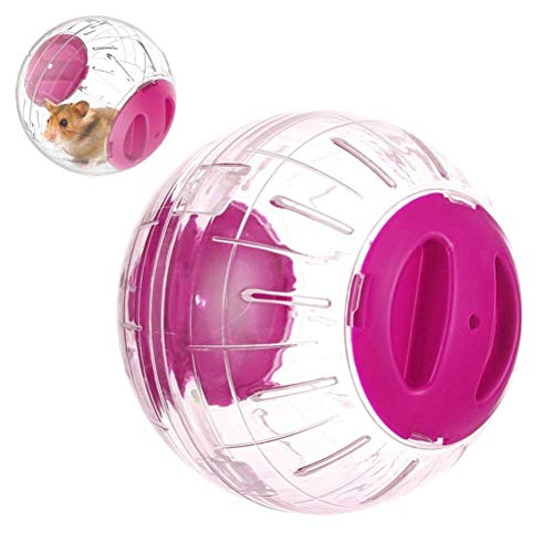 New Cute Hamster Running Ball 4.7 Inches Crystal Ball For Hamsters Small Silent Exercise Wheel Small Animals Cage Accessories Small Animal Pet Toys Ball Mouse Ball (Pink) #TOP7