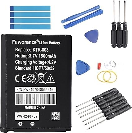 Fuworance   Batería compatible con Nintendo MWH710A01, New 3DS, NN3DS compatible con Switch KTR 003 Batería de Li ION de repuesto con herramientas de reparación