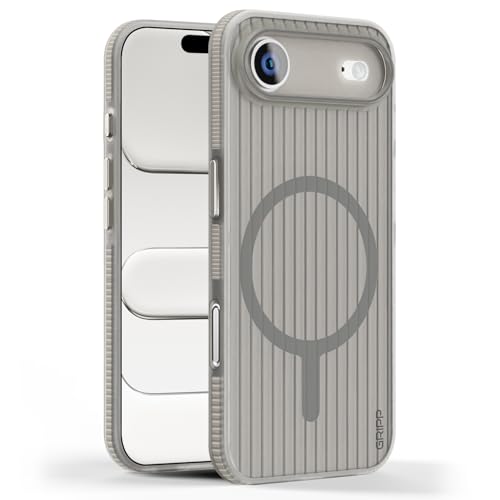 Image of GRIPP Slimfit Case Compatible with Mag-Safe for iPhone Air | Ultra-Thin, Corrugated Design, Matte Frosted Finish, Raised Edges, Anti-Scratch, Sleek & Lightweight Back Cover - Grey
