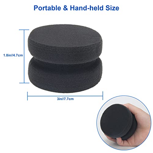 Paint Sponge Applicator 3Pcs, Boyistar Black Detail Painting Sponge Double-Side Art Craft Round Sponge For Car Waxing, Wall Repairing Kitchen Cleaning Sponges With Storage Mesh Bag (Black) #TOP3