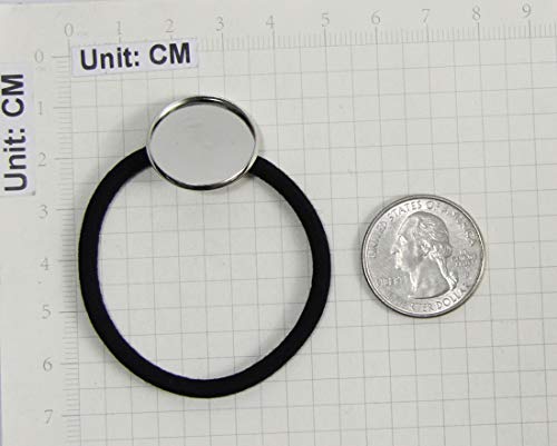 Allinone Hair Bands Hair Ties Cabochon Setting Frame Tray 20Mm Round Bezel With Glass Domes For Diy Craft (Silver) #TOP2