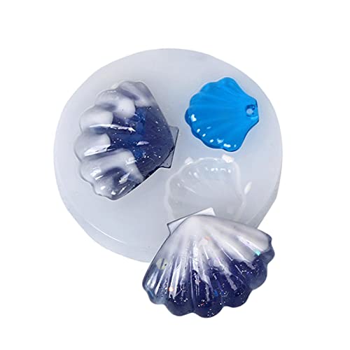yubin Molde de resina de silicona con forma de concha, alta elasticidad y suave resina de silicona, caja de almacenamiento para joyas DIY Cover