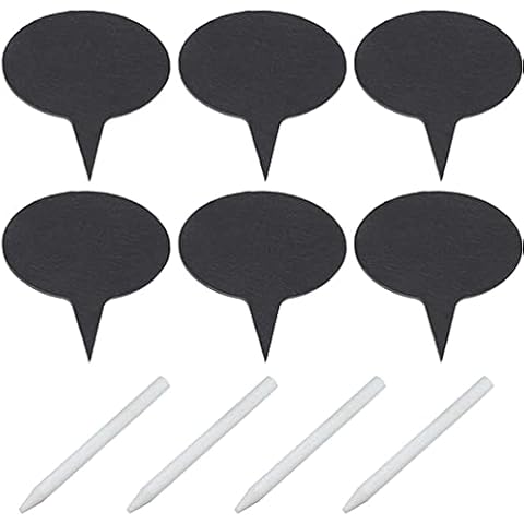 Angoily 6Pcs Cheese Markers for Charcuterie Board, Slate Cheese Board Plate, Slate Cheese Labels Sign for Wedding Birthday Cocktail Parties Dinner Food (Oval Shape) Cover