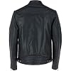 Diffusion Men's Biker Leather Jacket - Zipped Motorcycle Style Coat - BLACK (XXL) #3