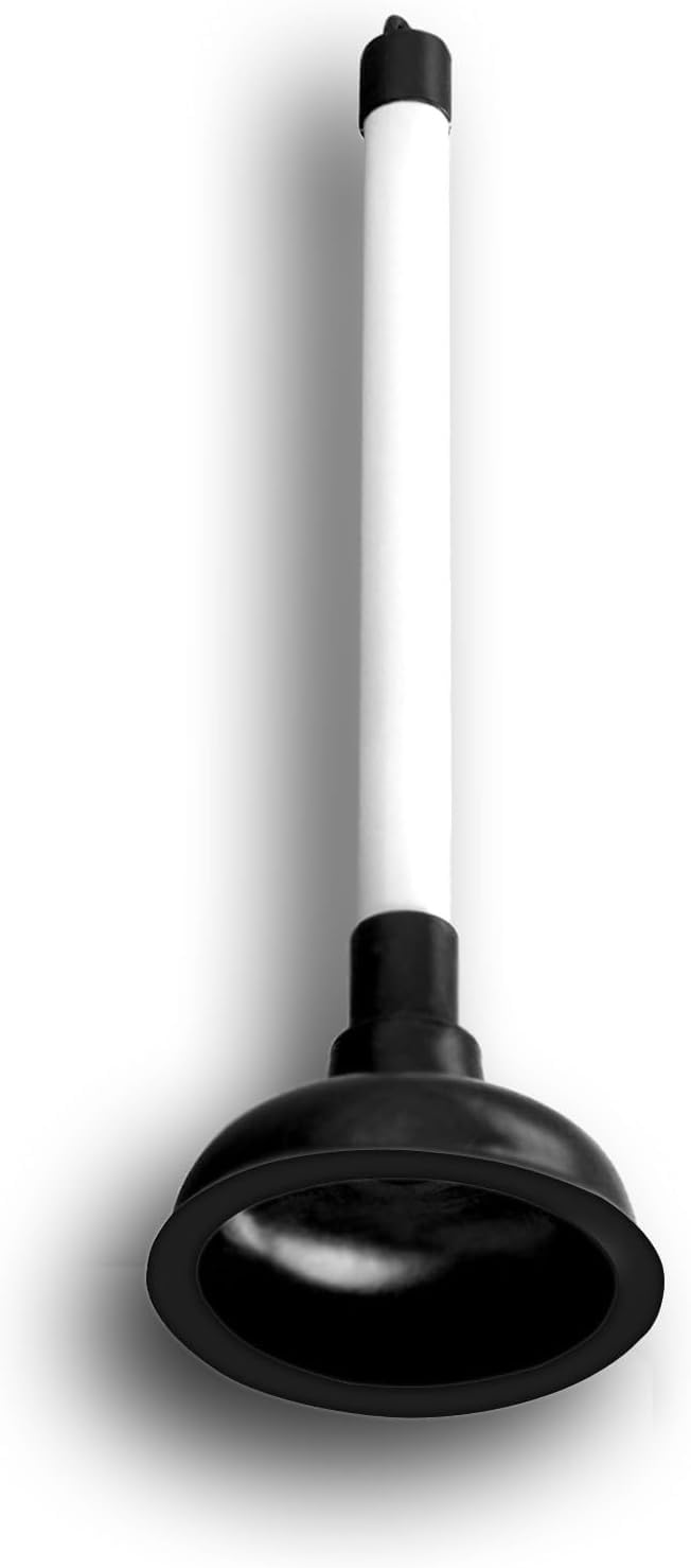 Powerful Sink Plunger with Plastic Handle & Rubber Suction| Large Toilet Plunger Unblocker with Plastic Handle & Red Rubber Sucker | Sink Plungers for Unblocking basins (9" x 4") (Small Black)