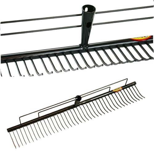 Polar Rasenrechen 70 cm 40 Zinken Rasen Harke Heurechen Laubrechen Farbe, Silber