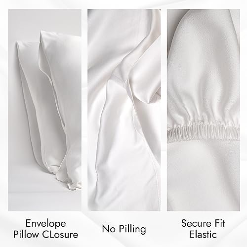 Image of Threadmill 300 TC Viscose Made from Bamboo King Sheet Set, White