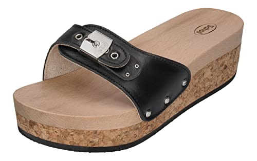 Scholl Pescura Wedge Reese, Sandalia Mujer, Negro, 36 EU