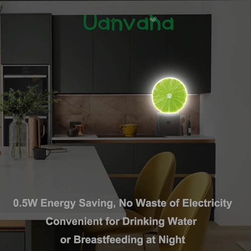 Image of Lime Lemon Night Light Tropical Fruit Summer Juice Plug-in Night Lights with Dusk-to-Dawn Sensor Sleep Friendly LED Lighting for Women /Girls /Boys for Bedroom Bathroom Living Room