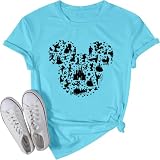 Magic Kingdom Shirts for Women Castle Graphic Tee, Lake Blue, 2XL