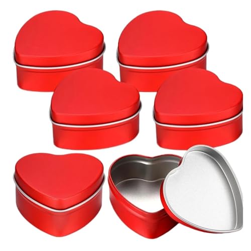 Tarros de velas con forma de corazón: 12 cajas de metal Xinglongs para dulces y recuerdos