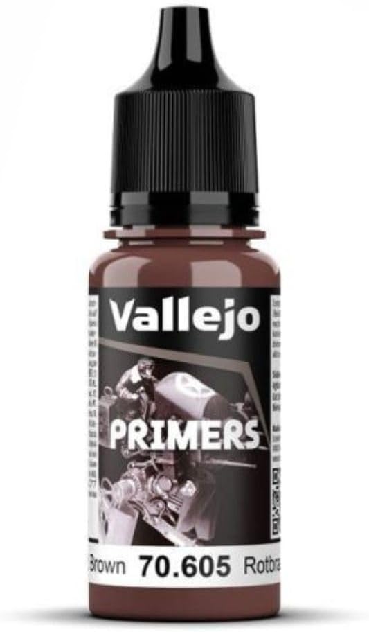Vallejo - Surface Primer Color | German Red Brown 200 ml. (6.76 fl.oz.) | Matte Finish and Fast Drying | Perfect for Airbrushing and Great Adhesion to Figurines and Scale Models