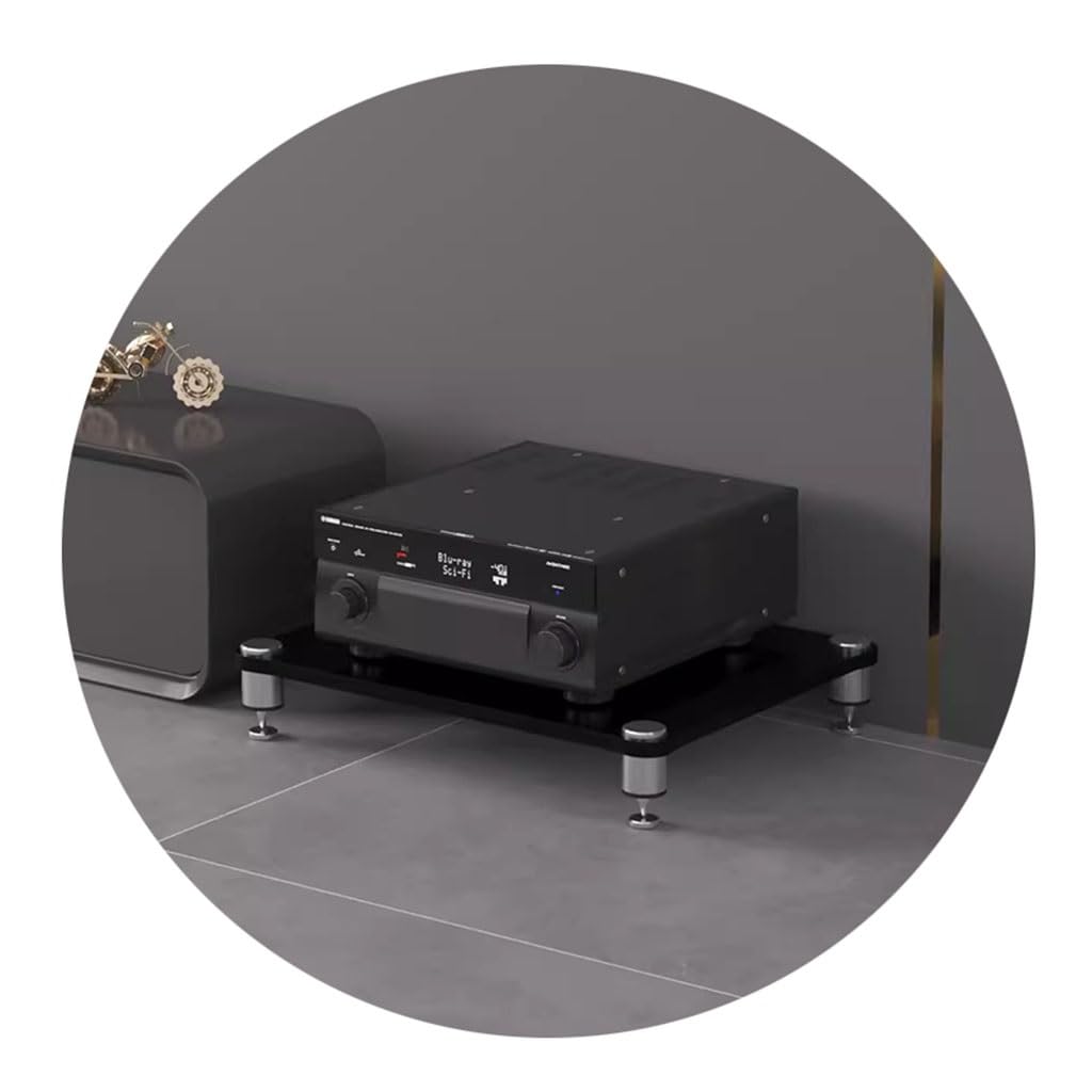 Meuble amplificateur HiFi robuste avec supports et étagères stables