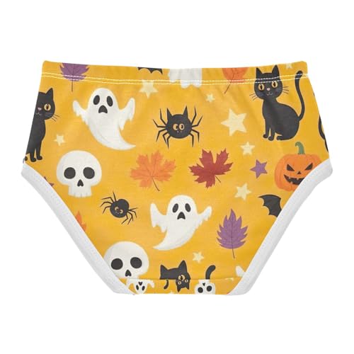 Cute Halloween Orange Girls Panties, Toddler Girl Panties, Girls Cotton Underwear, 2–8 Years2