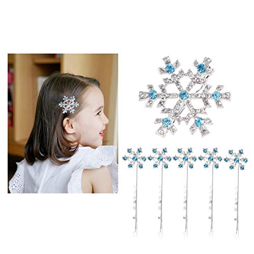 Frcolor 6 pçs grampos de cabelo de metal floco de neve grampos de cabelo de strass de cristal Bobby
