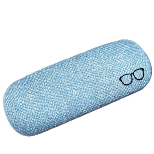 Estojos para óculos, capa rígida, protetor de linho, grande, estojo de óculos portátil para homens e mulheres, Azul, tamanho �nico