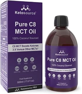 Premium Pure C8 MCT Oil | 3X Ketone Boost Versus Other MCTs | Supports Keto & Fasting | 100% Coconut Sourced | Vegan Safe & Gluten Free | Lab Tested High Purity Source of C8 MCT | 500ml Ketosource®