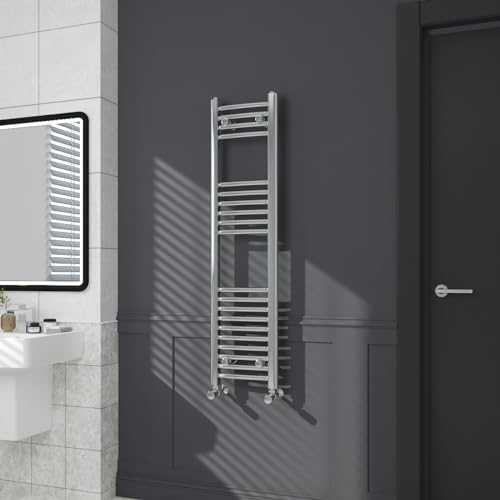 Image of Warmehaus Curved Bathroom Heated Towel Rail Radiator 1200x300mm Chrome
