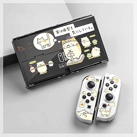 Cute Case Compatible with Nintendo Switch OLED, Dockable Case Cover, Ergonomic Soft TPU Grip Case for Joycon, Sparkle Skin Set Cover