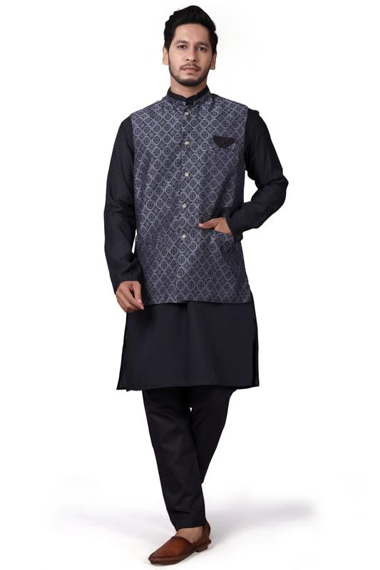 Pyjama ethnique homme noir S en jacquard : finis les vêtements de fête inconfortables