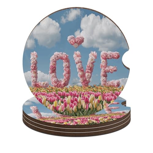 Dessous de verre pour voiture absorbant en liège imprimé FlowerFields
