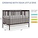 Goldzone Baby Crib 5-in-1 Convertible, Wooden Nursery Cribs Converts to Toddler Bed, Daybed and Full Size Bed, 3 Adjustable Base, Non-Toxic Finish (Espresso)