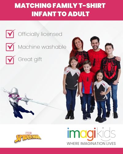 Marvel Spider-Verse Little Girls' Costume Short Sleeve Graphic Tee White Ghost 7-8 - image 5