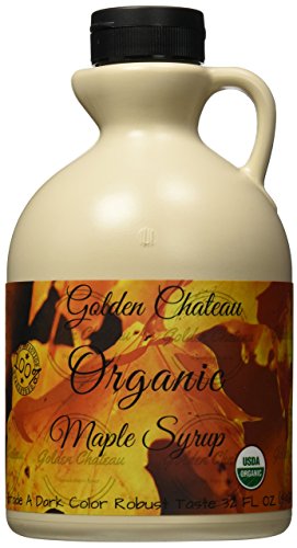 Golden Chateau Organic Maple Syrup Grade A Dark Color Robust Taste/formerly Grade B, 32 Oz