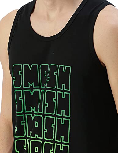 Image of Veirdo Marvel Original Marvel Hulk Smash Printed Sleeveless T-Shirt for Men Black