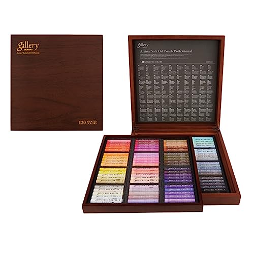 Mungyo Gallery - Juego de 120 cajas de madera de pastel al óleo suave, colores surtidos (MOPV-120W)