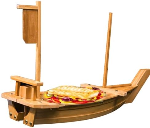 Bamboo Sushi Plate - Elegant Seafood Presentation Boat for Restaurants & Home Décor, Ideal for Sushi, Appetizers & Creative Food Display