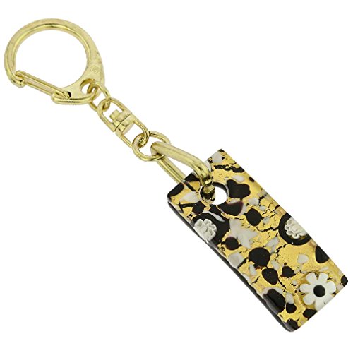 Llavero Palo Colores Murano Oro Negro de cristal artesanal veneciano
