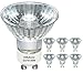 Vinaco GU10 Halogen 50W Bulbs, 6PCS GU10+C 120V 50W Halogen Light Bulbs, GU 10 Dimmable, Warm White, High Brightness MR16 with Glass Cover, Long Lifespan GU 10 50 W for Recessed Track Lighting