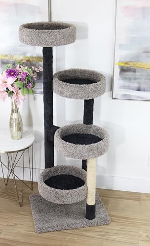 Rascador para gatos grande madera sólida 61 pulg beige miniatura 3