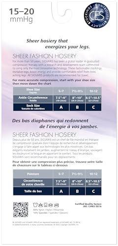 Image of SIGVARIS Women's Sheer Fashion Closed Toe Calf Height - 15-20mmHg Weight Compression Hose - Lightweight & Breathable in Soft Stretch Fabric for Comfortable Everyday Wear